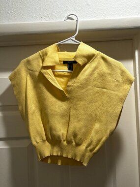 Yellow Sweater Vest with Collar